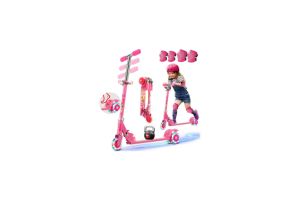 Patinetes Infantiles Plegables LOEFME para niños de 3 a 12 años, 3 ruedas con luz LED multicolor