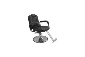 Silla Reclinable Barbero Altura Ajustable Estética Barbería Color Negro