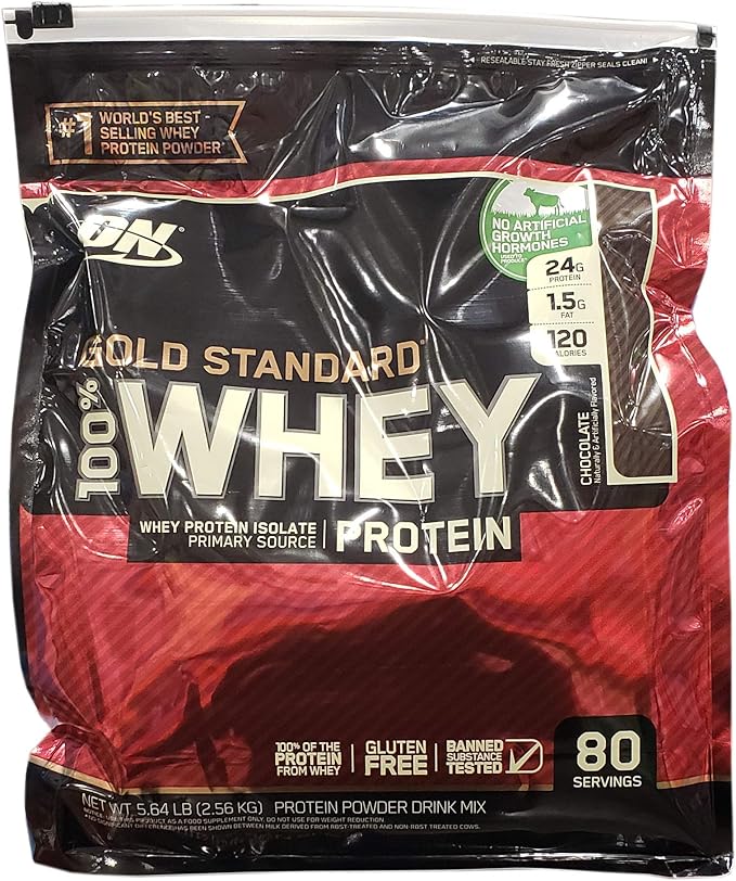 Optimum Nutrition Gold Standard 100% Whey Protein 5 lbs sabor chocolate
