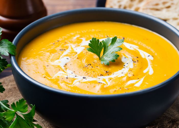 Sopa crema de calabaza saludable y natural