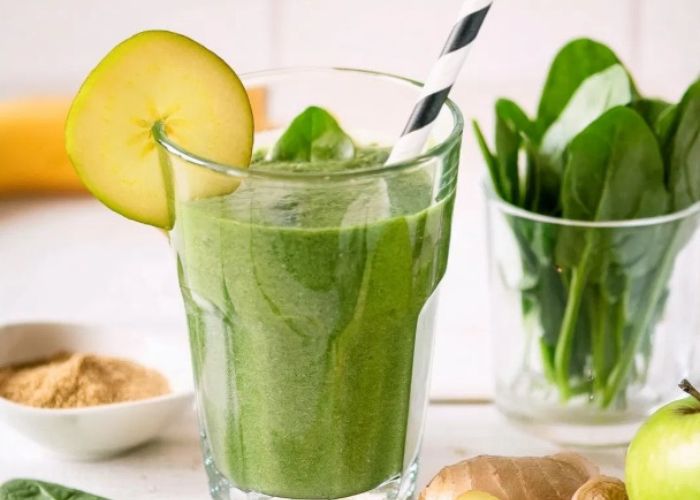 Batido verde saludable con espinaca