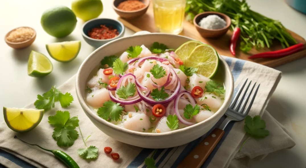 Ceviche de pescado saludable