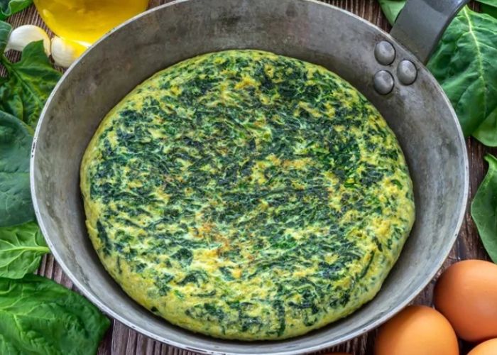 Tortilla de espinaca saludable